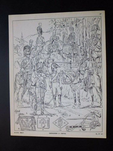 Engraving sabretache - engraving, b/w