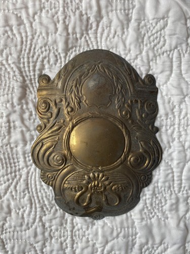 Large antique brass plate - brass,